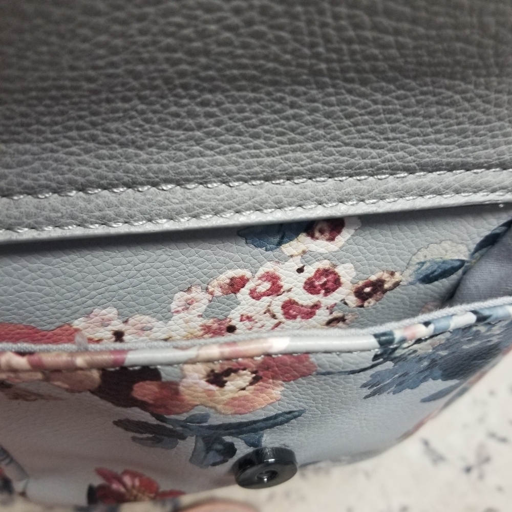 Celine Dion Light Gray Floral Mini Backpack - Picture 9 of 12